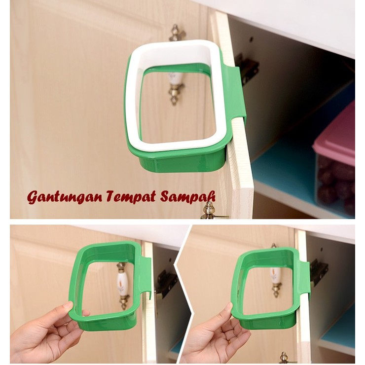 unik murah Gantungan Holder Tempat Plastik Sampah Dapur / Gantung di Pintu Lemari