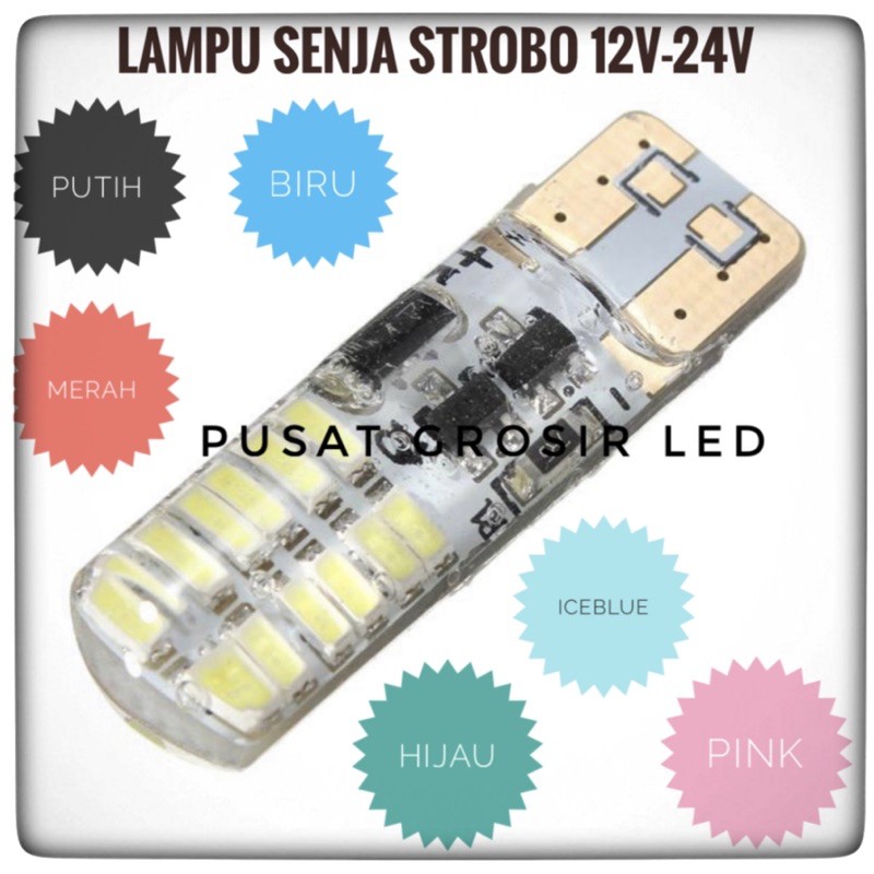 T10 MULTIVOLTASE 12V-24V SILIKON 24LED KEDIP