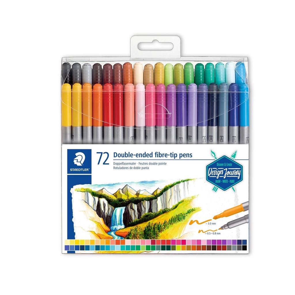 Staedtler Double Ended Fibre Tip Pen 3200 72 Warna