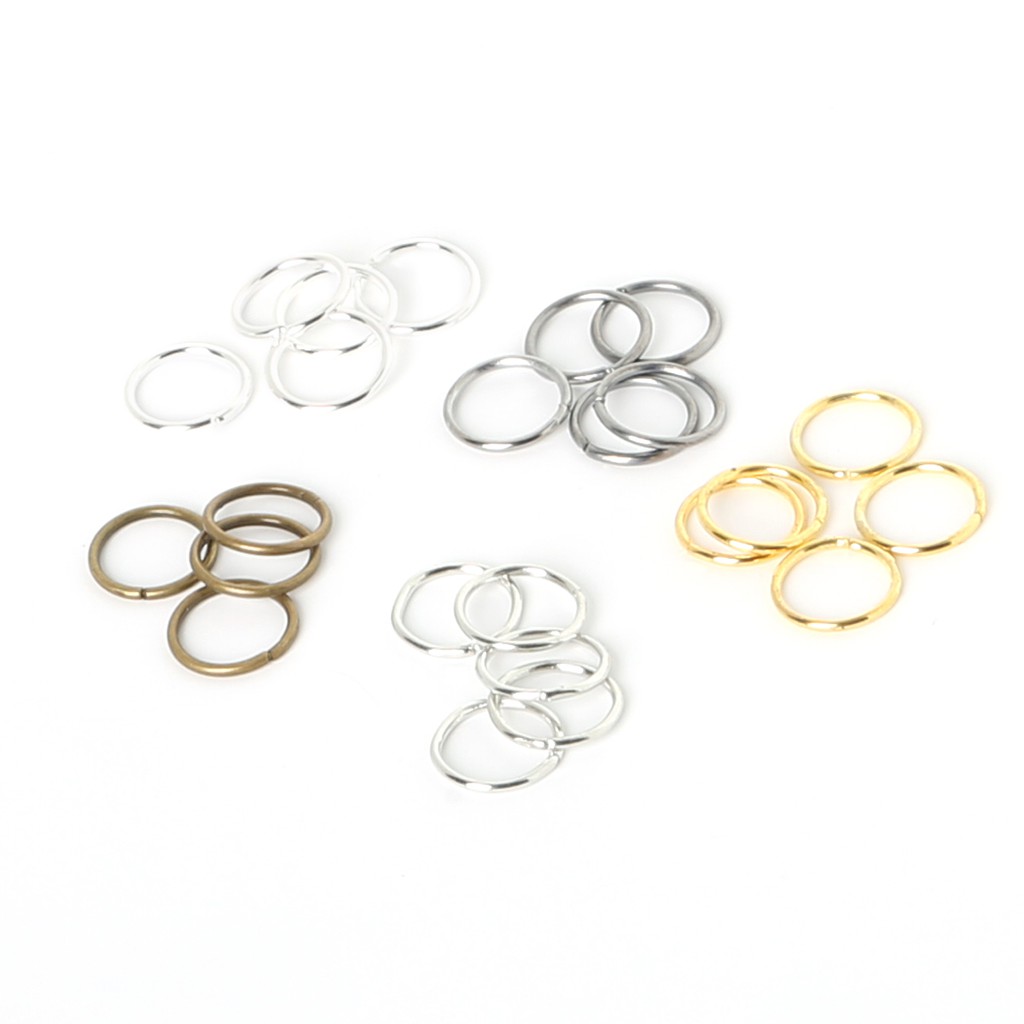 200 / 500pcs / Lot 4 / 5 / 6 / 7 / 8 / 10mm Konektor Split Jump Ring Silver / Gold / Kuningan Untuk Membuat Perhiasan Anting Diy