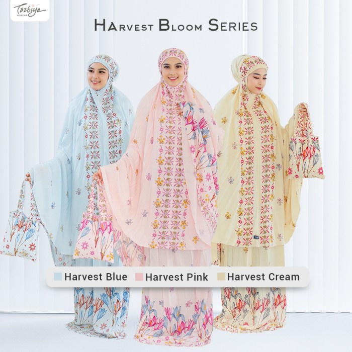 

MUKENA TAZBIYA BORDER HARVEST BLOOM SERIES ALLSIZE - Blue