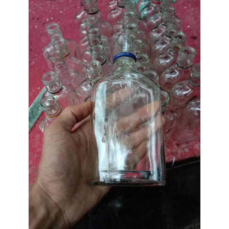 BOTOL KACA GEPENG 250 ML BOTOL IKAN CUPANG/ 1PCS
