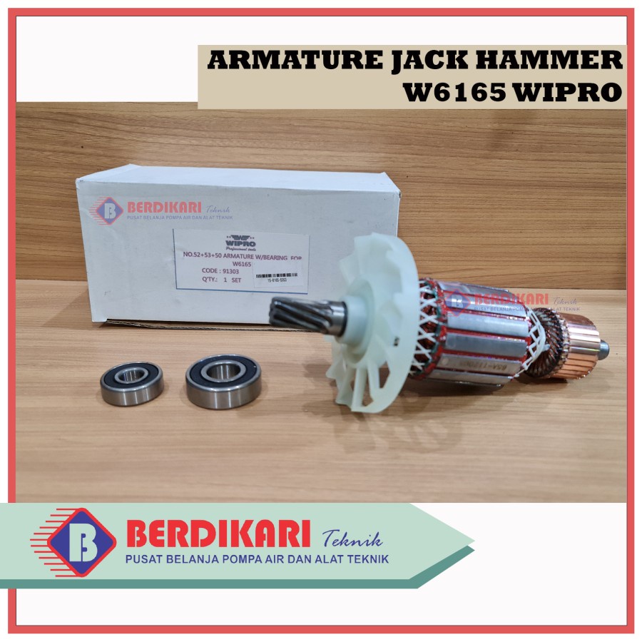 Armature Bor Penghancur Beton Jack Hammer Bobok Tipe Hex 30mm Wipro W 6165 W6165 W-6165