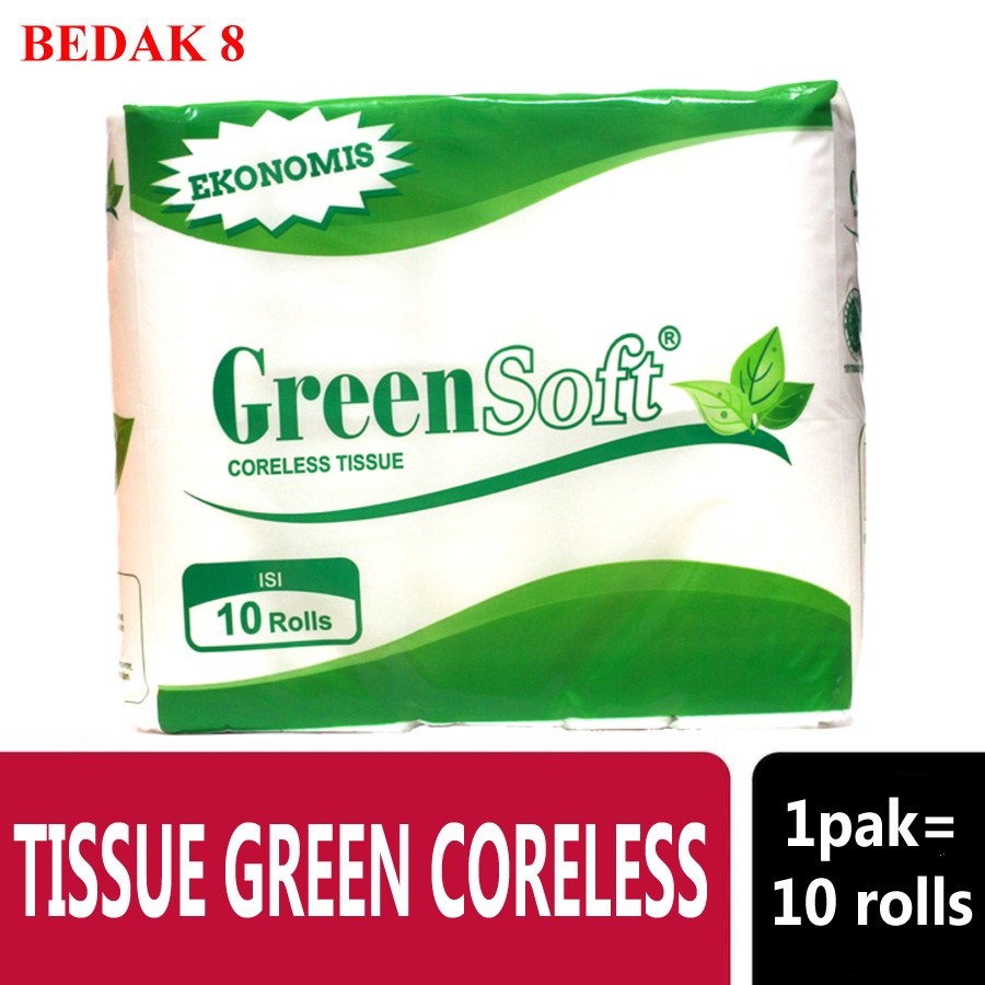 Tissue Green Soft Coreless Isi 10 Roll