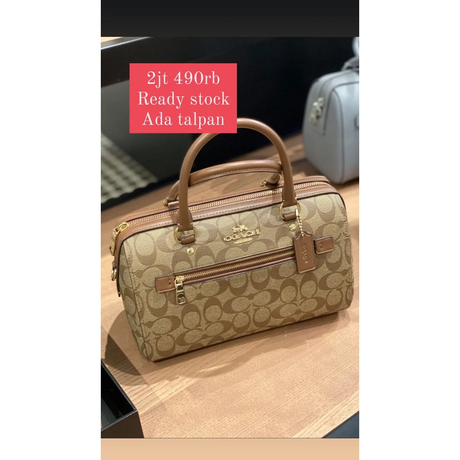 Coach Rowan Crossbody Bag Signature Khaki Saddle