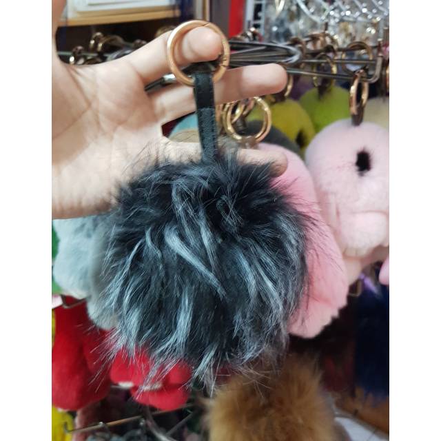 Faux furball 15cm bag charm