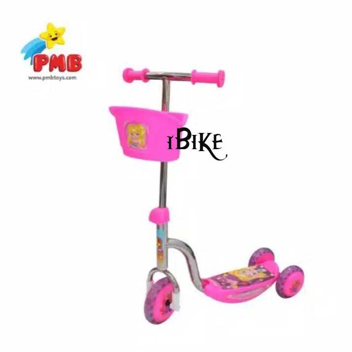 Skuter Roda Tiga Anak PMB S01-CP Spidey! Nikel Krom Otopet
