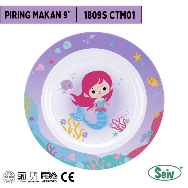 Piring Makan 9 Inch Melamin Onyx Seiv Karakter Anak | Piring Anak Gambar Lucu | Piring Sup