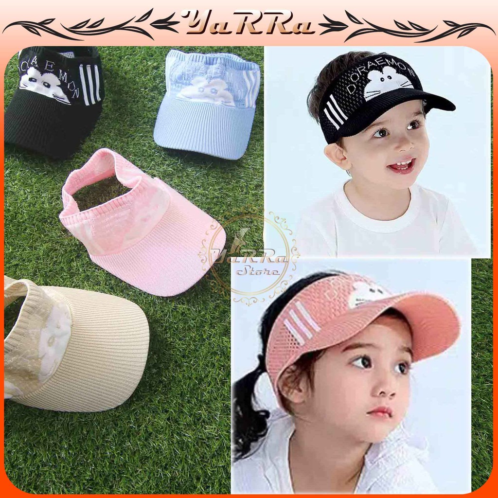 TOPI ANAK PEREMPUAN MOTIF HELLO KITTY VISOR RAJUT SENAM ZUMBA CAP KIDS LAKI LAKI IMPORT KOREA ZG