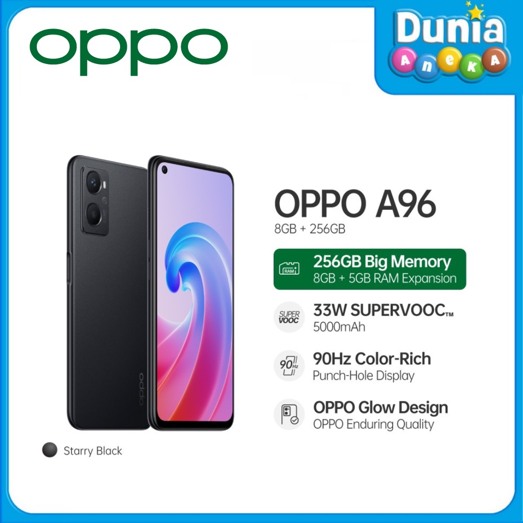 OPPO A96 8/256GB SMARTPHONE - GARANSI RESMI OPPO INDONESIA