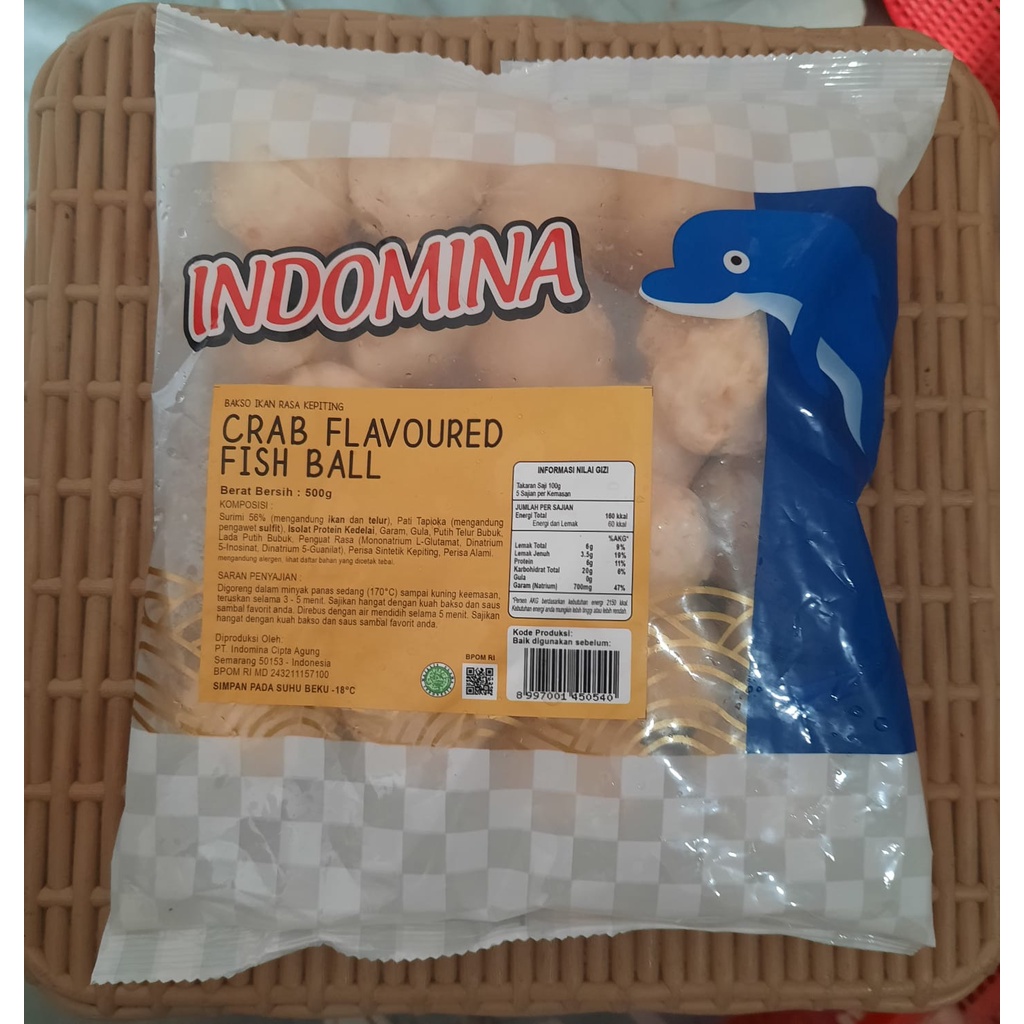 

INDOMINA Bakso / Bola KEPITING 500 gram Crab Flavoured fish Ball