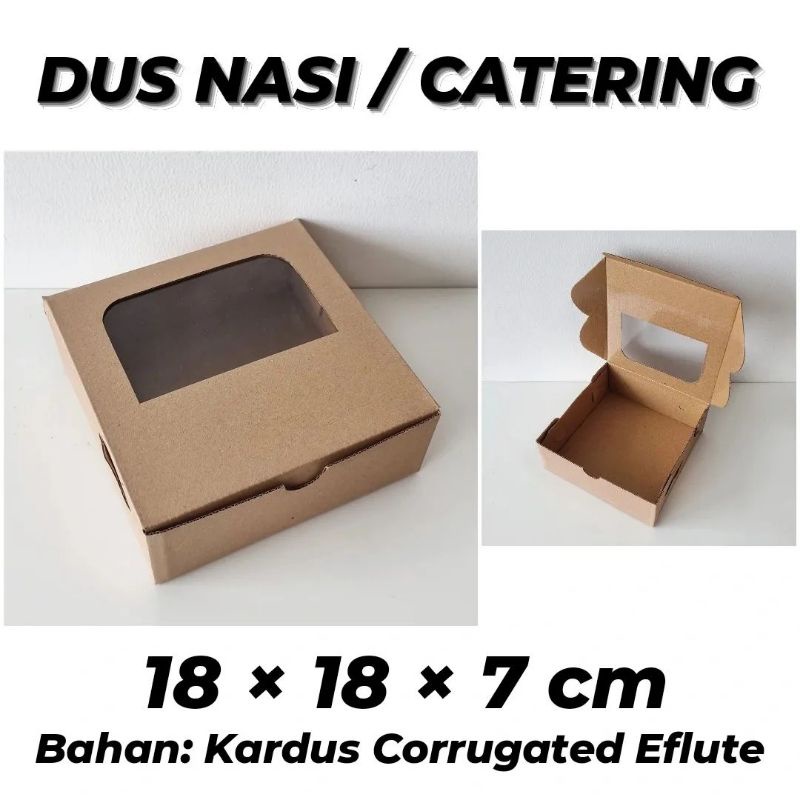 

DUS NASI CATERING JENDELA 18x18x7 / BOX KUE / BOX ROTI / BOX SNACK (MINIMUM ORDER 10 PCS)