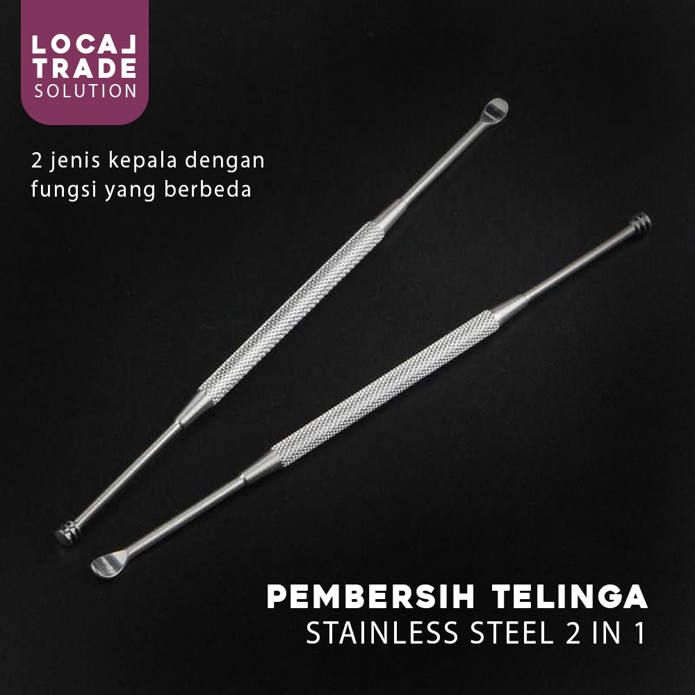 Korek Kuping Pembersih Telinga Stainless Steel 2 in 1 / Pembersih Telinga Spiral