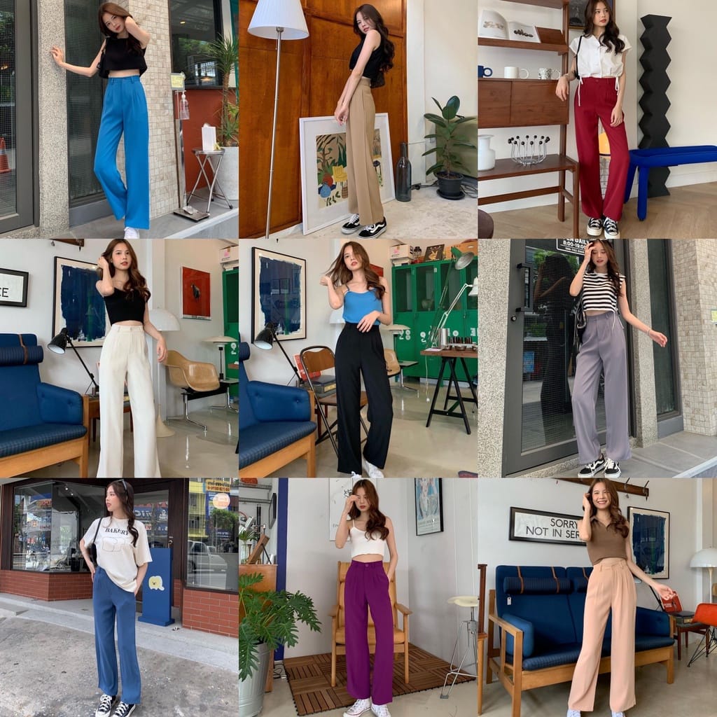 BEFAST - ZEC OOTD Wanita Celana Panjang MIRYA / Penny Pant / Celana Ala Style Korean / Celana Panjang Viral 2021 / Celana Panjang Polos Banyak Warna