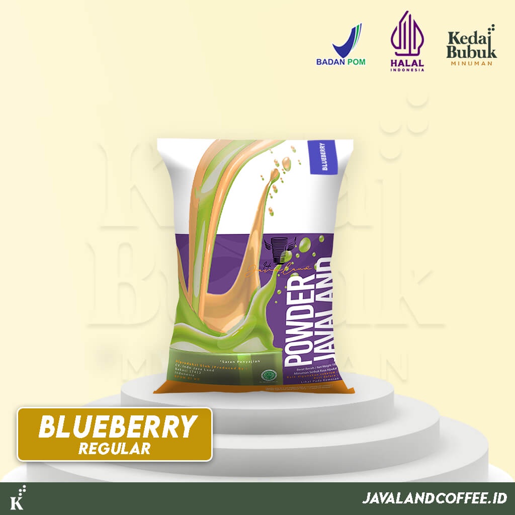 Javaland Bubuk Minuman Rasa Blueberry 1Kg - Regular Plain | Bubble Powder Drink Boba