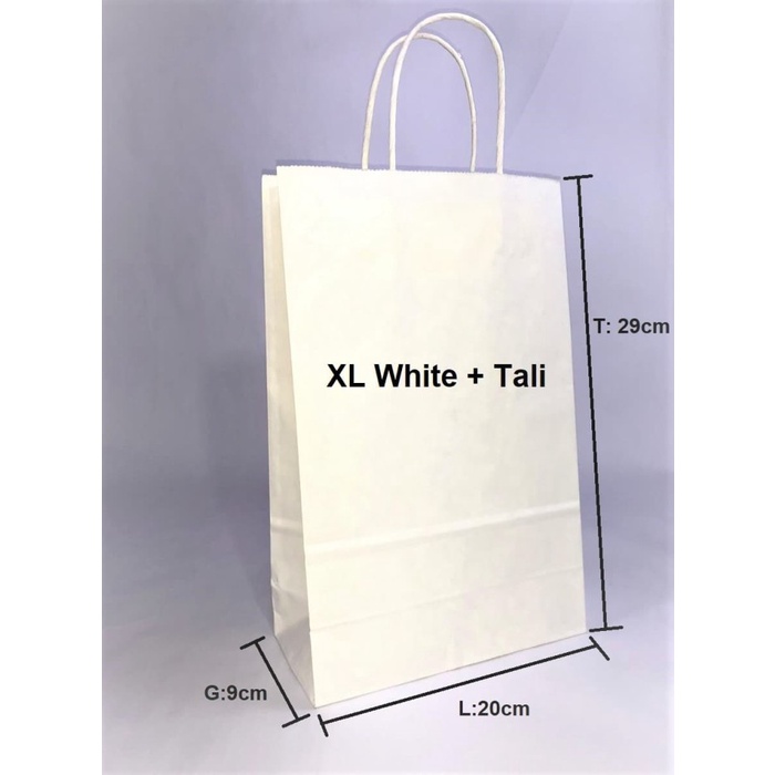 

NEW Paperbag SOS XL 20x9x29cm Putih + Tali