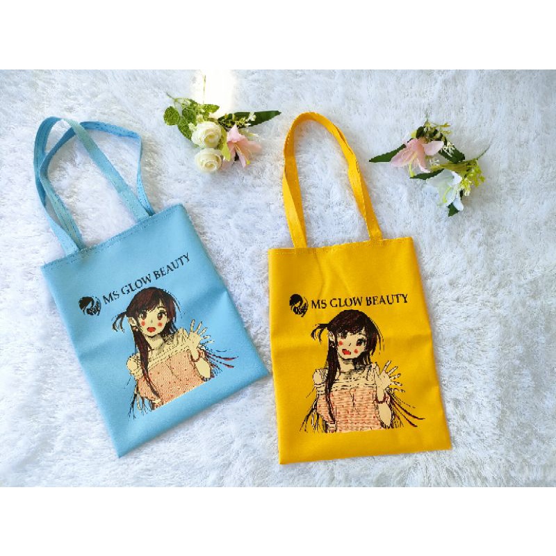 Tote Bag 30x25cm Tas Kuliah Karakter Warna