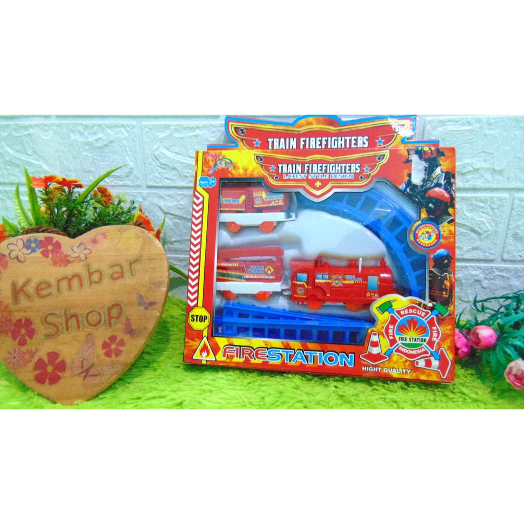 GA11069 Mainan Anak Kereta Api Train FIREFIGHTERS Latest Style Design Train Set Sepur Sepuran