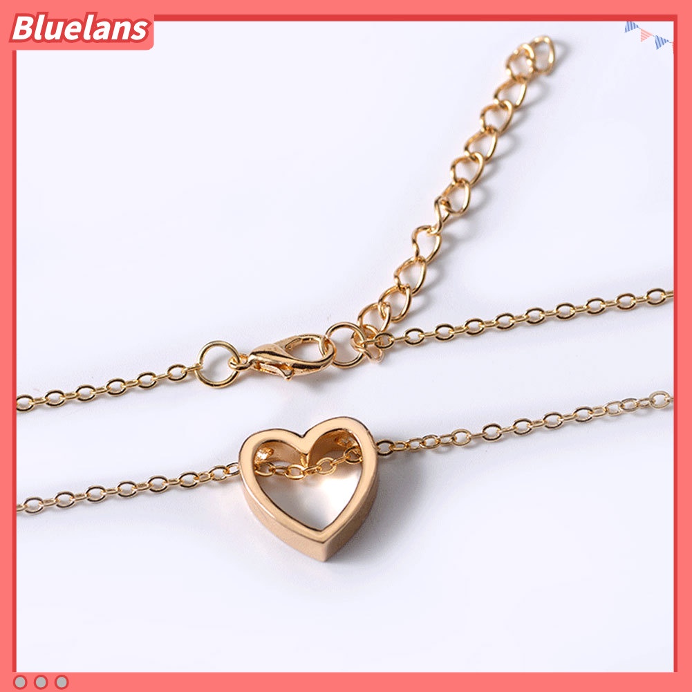 Bluelans Romantic Loving Heart Pendant Hollow Necklace Party Women Lovers Jewelry Gift