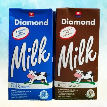 

DIAMOND Susu UHT 1000 ml / 1 Liter Rasa Chocolate / Full Cream Flavor Cokelat Coklat Vanila Vanilla Krim Fresh Milk Segar Murni Asli Minuman Olahan Bernutrisi Bergizi Sehat Healthy Drink Manis Sweet Kemasan Pack Shoppa Corner Malang Jawa Timur