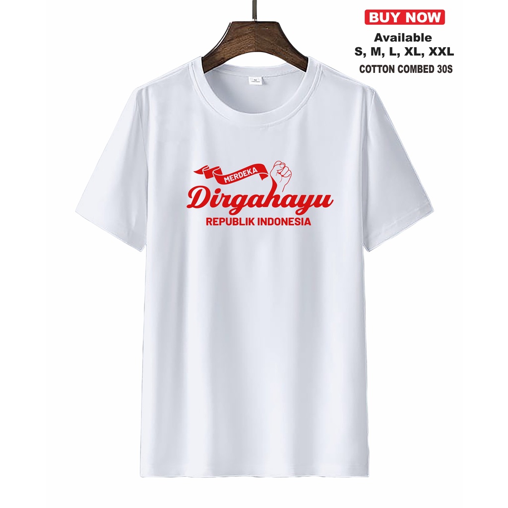 Tshirt Baju Kaos Distro KEMERDEKAAN DIRGAHAYU REPUBLIK INDONESIA/ Kaos Distro Pria Wanita