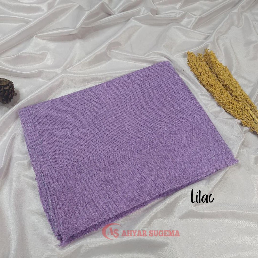 Kerudung Pengantin Pashmina Rajut Glitter Premium Varian Warna Ungu, Nila dan Lavender 60 x 180 cm-3