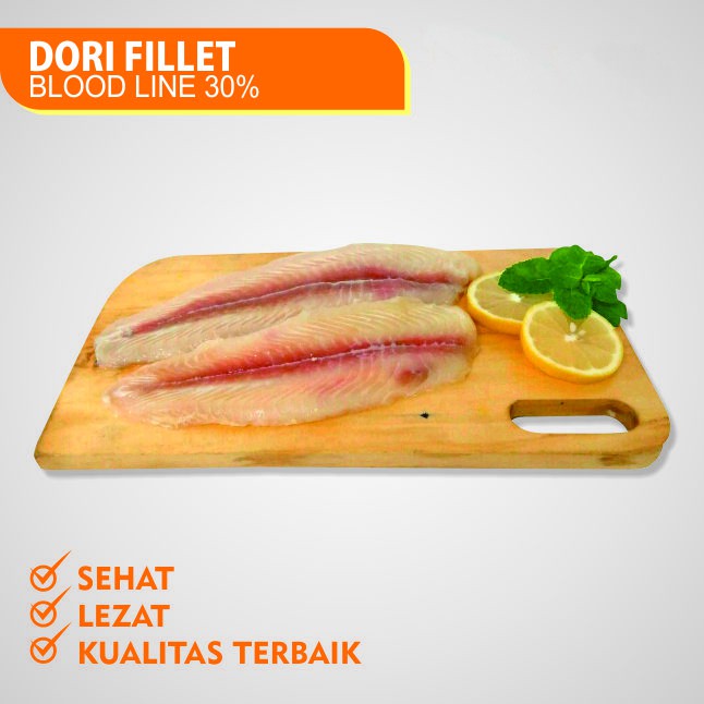 

DORI FILLET BLOOD LINE 30% 1kg / Frozen Fish / Ikan Frozen