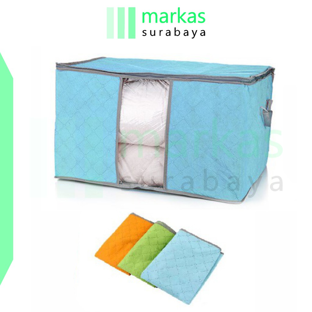 MARKAS HL0037 Bamboo Storage Box Tempat Penyimpanan Baju Organizer Model Tidur