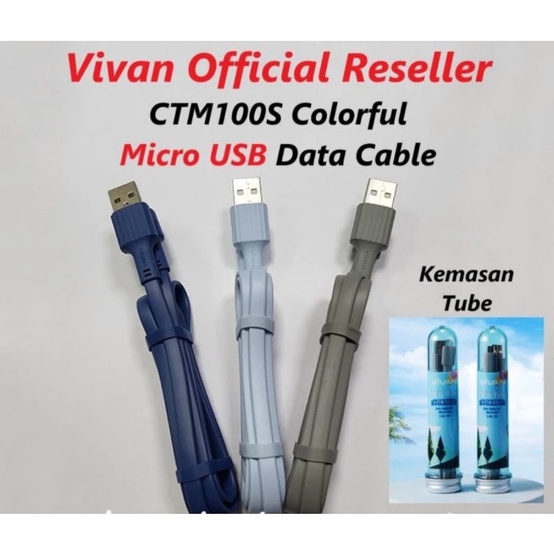 Vivan CTM100S Colorful Micro USB Tube Kabel Data Cable 1pcs New CTM100 - RANDOM