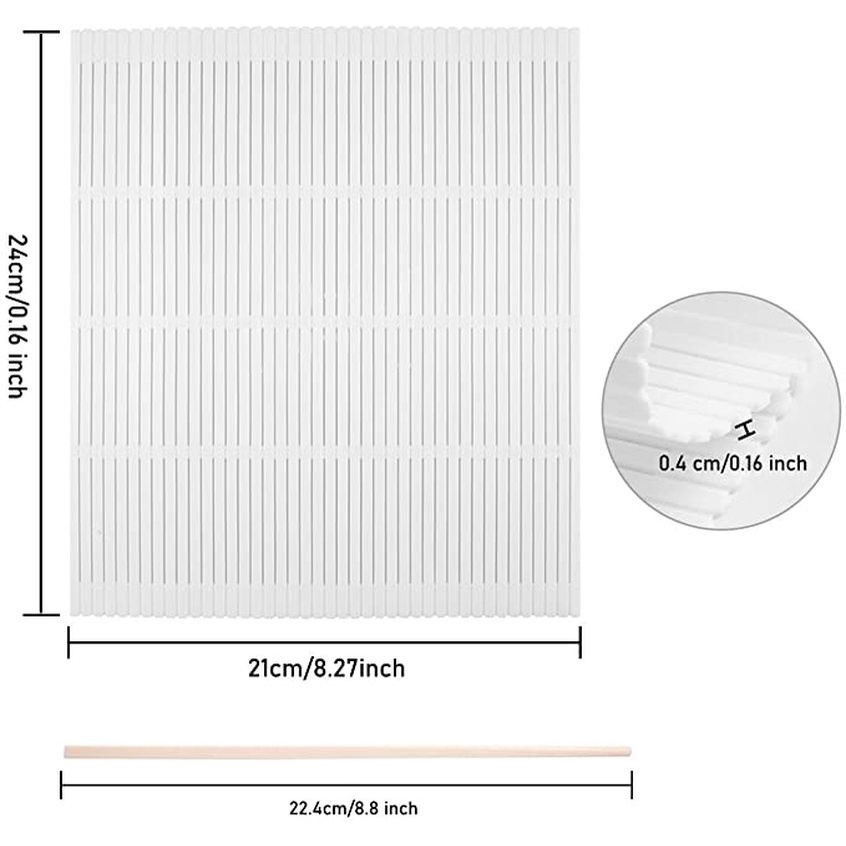 Diy Sushi Roller/Tikar Penggulung Sushi Portable Washable/Reusable Sushi Cake Roll Pad/Cetakan Pembuat Nasi Gulung Anti Lembab/Cooking Making Non Stick Press Bento Tool
