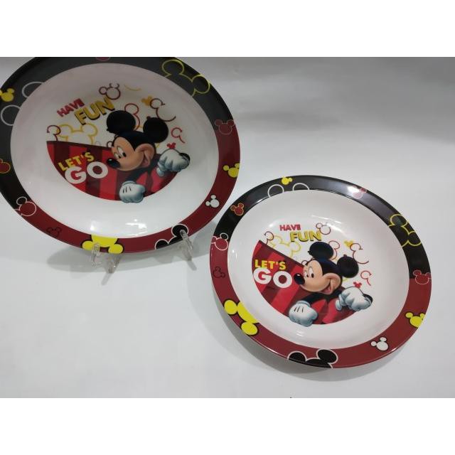 Best Seller>> PIRING MELAMIN KARAKTER MICKEY MOUSE LET'S GO