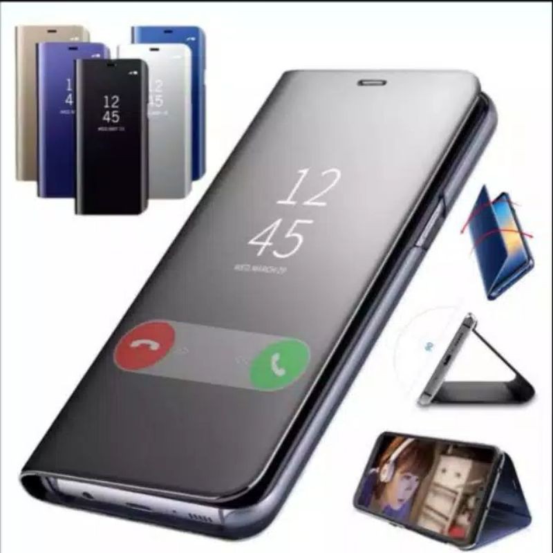 Vivo Y20 Y20i Y20A Y20s X50 Pro Clear View Flip Cover Miror kaca Case casing Standing sarung