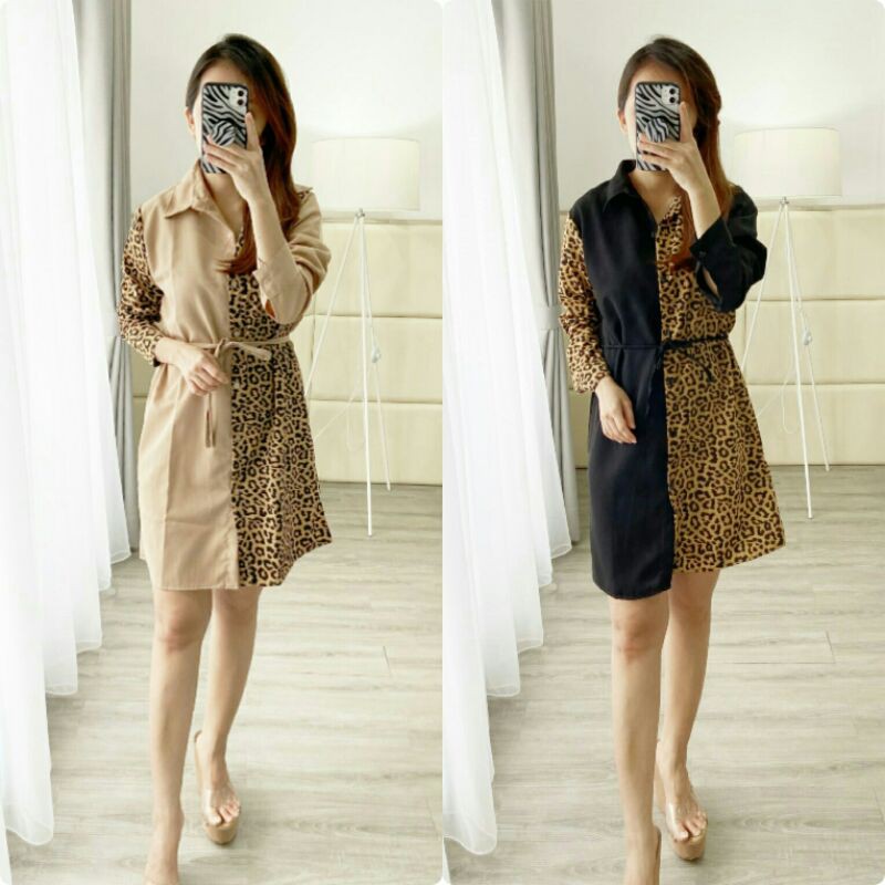 Atasan Top Tunik Twiscone Wolfis Leopard 1294 Kombita