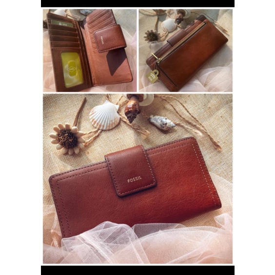 Fossil Logan Tab Clutch Brown