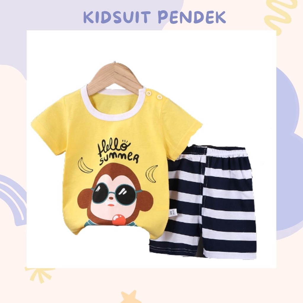 HappyOliver KIDS SUIT PENDEK Setelan Anak Bahan Kaos Lengan + Celana Berkualitas Import ebv cewek new9