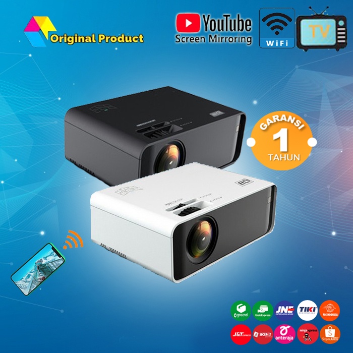 Proyektor Original / Proyektor Mini Wifi 2400 Lumens Tv TUNER GARANSI 1 Thn / Proyektor Tv Analog / 