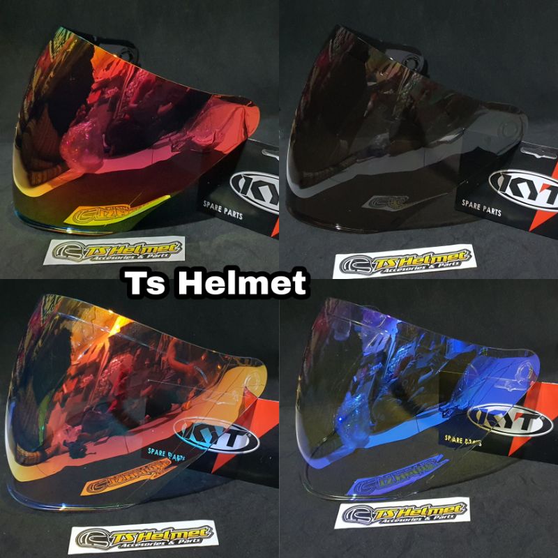 Original KYT NFJ Helm KYT NFJ Visor Helm Kyt Nfj Iridium Blue Silver Red Gold Dengan LOGO KYT