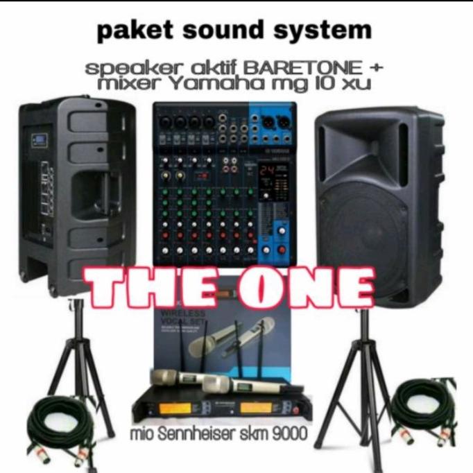 Jual PAKET SOUND SYSTEM MIXER YAMAHA & SPEAKER AKTIF BARETONE 15in