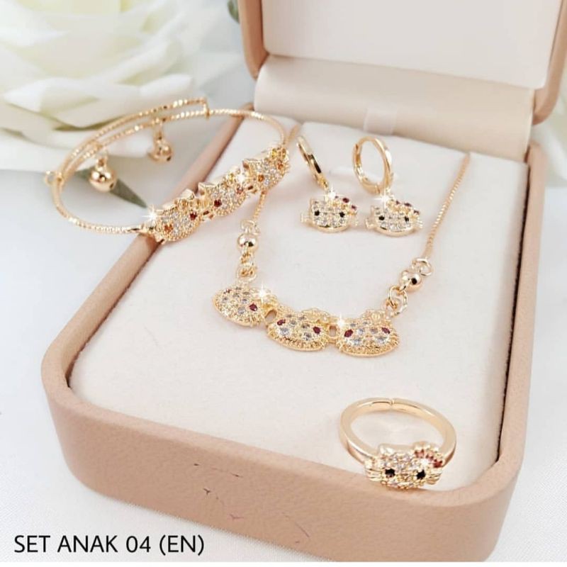 Set Perhiasan Kitty Gold Terbaru