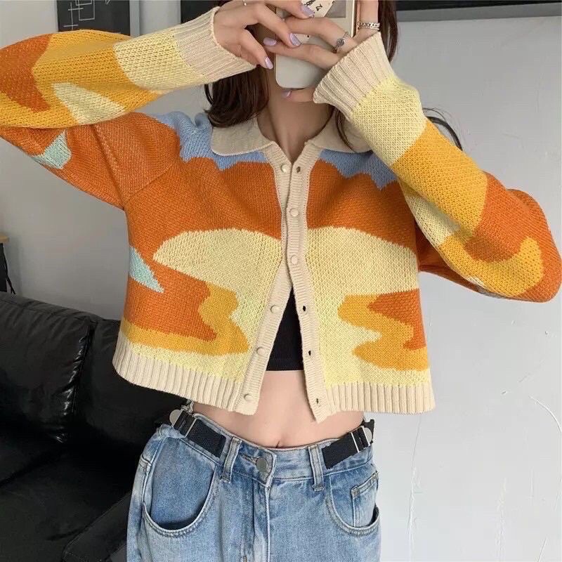 HMC- O3245 LISA BLACKPINK CARDIGAN KNIT OUTER  / OUTER RAJUT WANITA KARDIGAN RAJUT KOREA STYLE