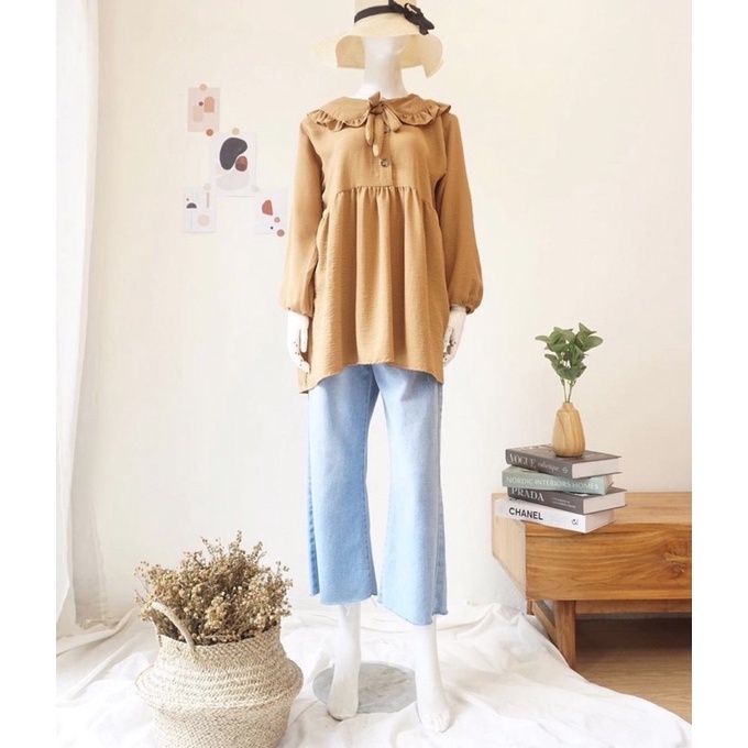 YOURA BLOUSE COLLAR / ATASAN WANITA CRINKLE KOREAN STYLE