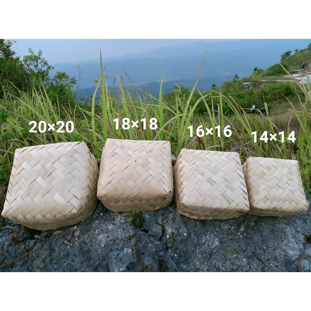 

[ Halodul ] Besek Bambu 14x14 16x16 Besek Nasi Hampers Anyaman Bambu Kerajinan Tangan (1pcs)