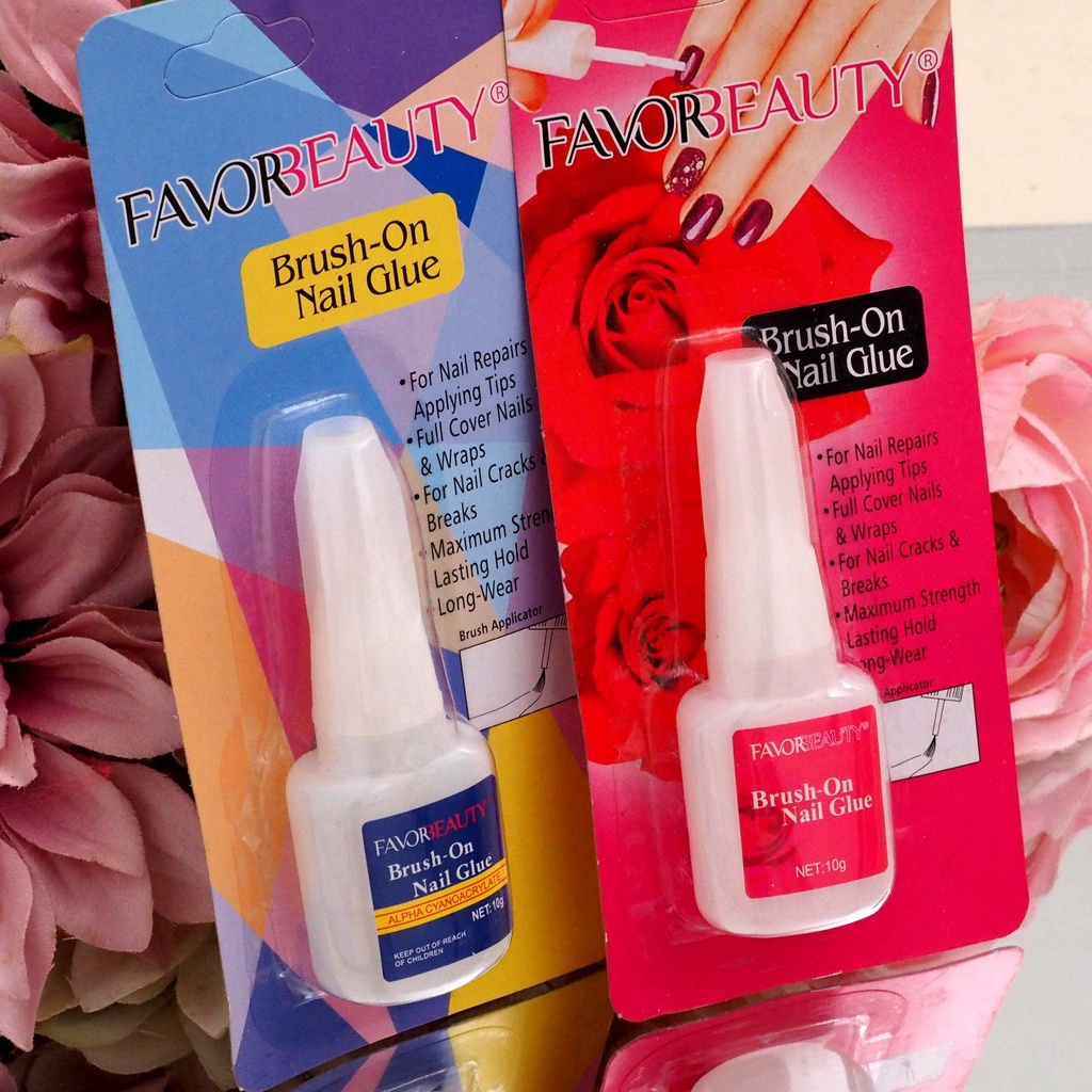 Lem Kuku Palsu Cair Brush-On Nail Glue Gel Aksesoris Nail Art Manicure Murah