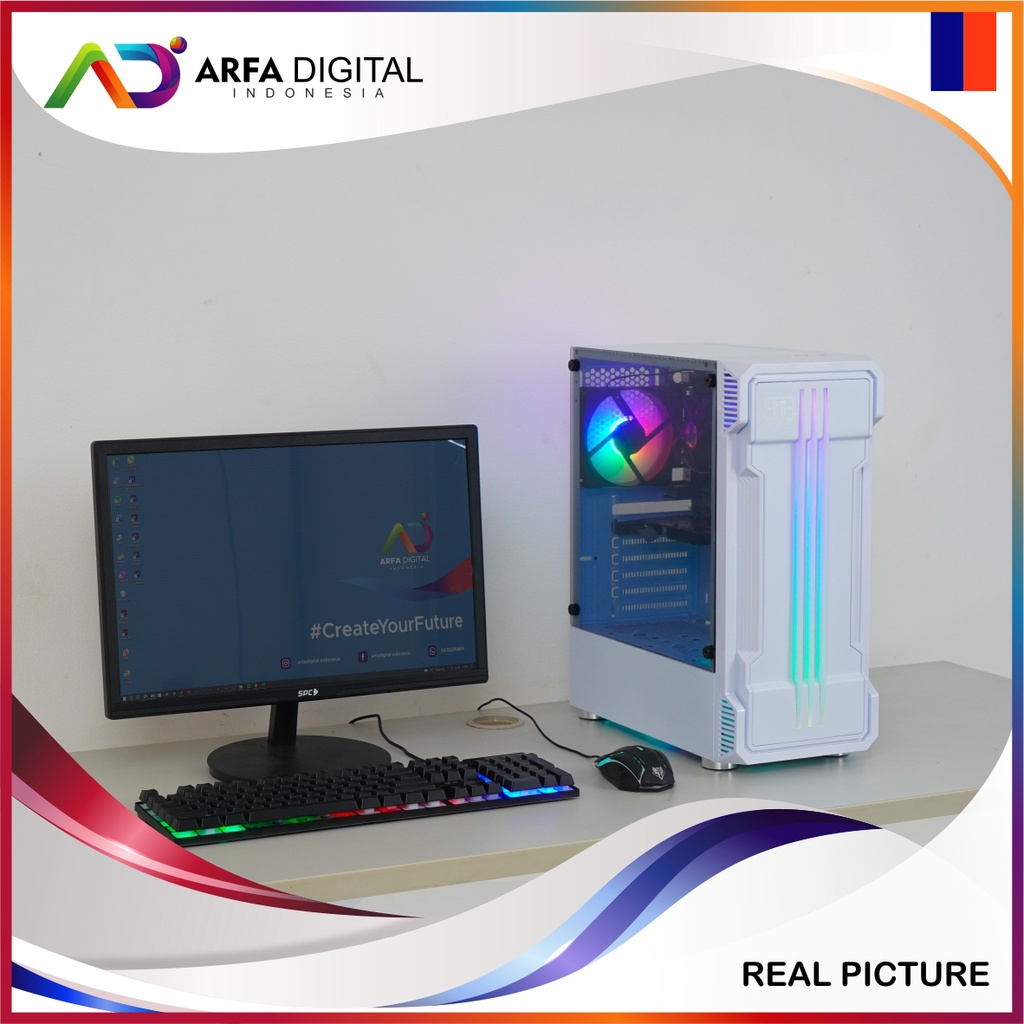 PC Rakitan Gaming Fullset Murah Siap Pakai Intel Core I7 3770 Ram 16GB HDD 500GB VGA 4GB DDR5 LED 24 Inch | CR02