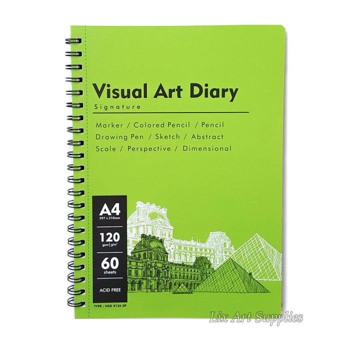 

(DISKON TERMURAH) V-Tec Visual Art Diary Spiral Sketchbook A4 - 60 lembar / 120 gsm