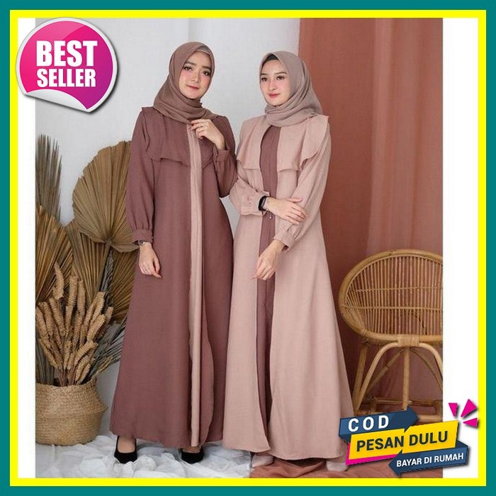 Baju Pesta Wanita Muslim Kondangan Brukat Mewah Elegan Gaun Muslimah Terbaru 2021 2022 Maxy Dress Ri