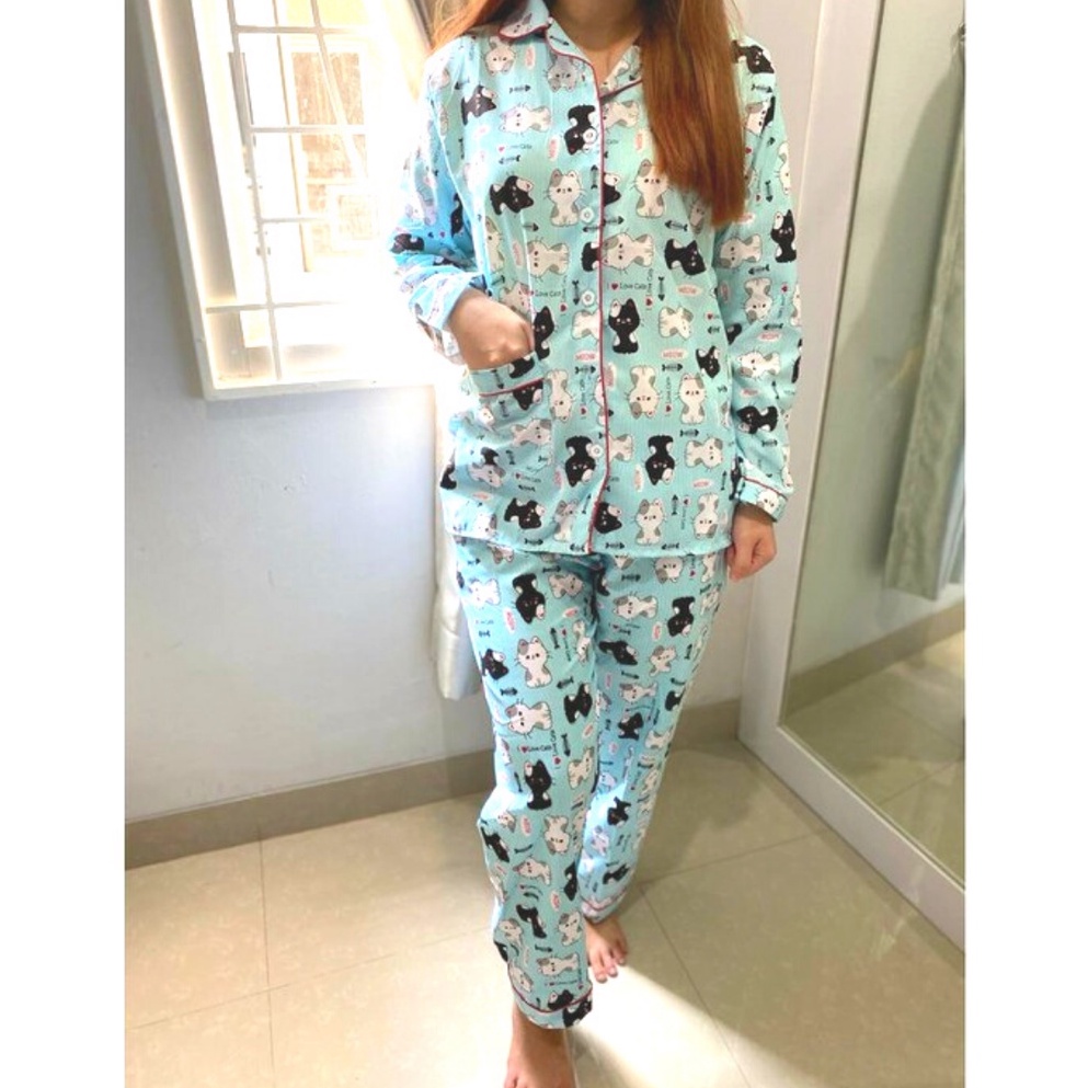 Piyama PP Dewasa Sultan / Janda Bolong / Tie Dye Katun Jepang - Fit XL-Cat Tulang Tosca