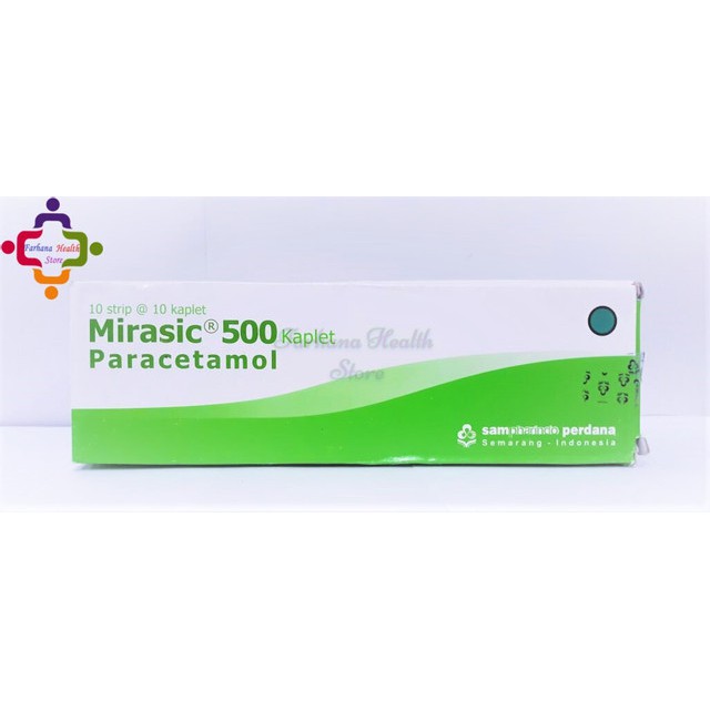 Original Mirasic 500 mg Kaplet / Paracetamol Paten / Untuk Demam & Nyeri