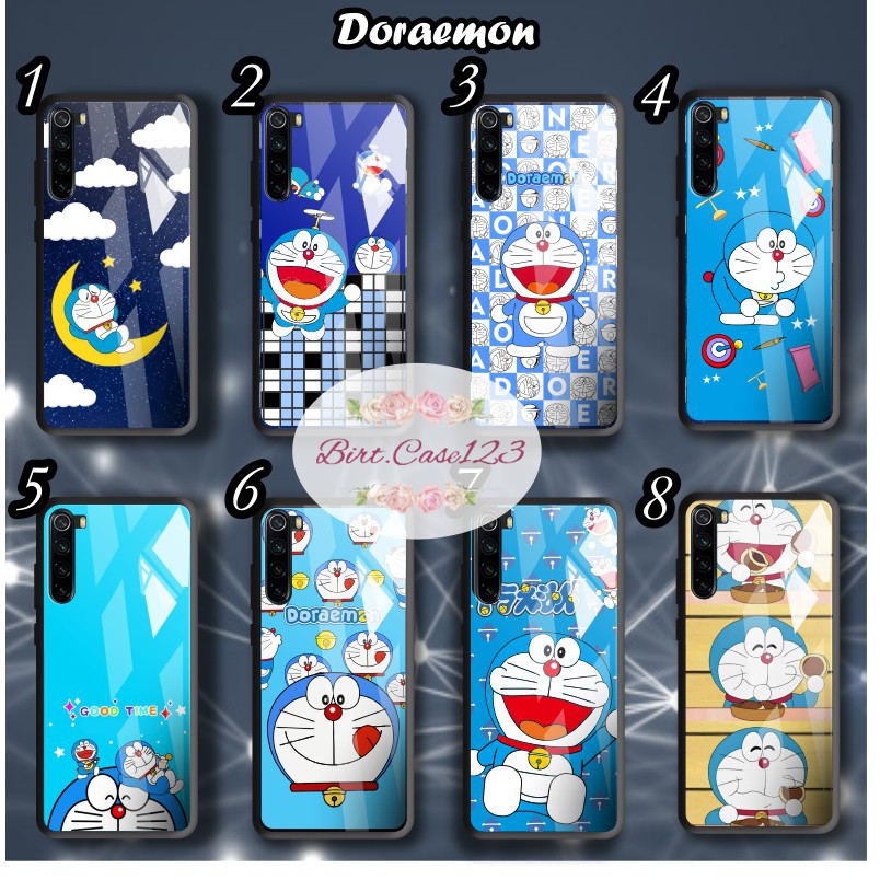 back case glass doraemon Oppo A3s A1k A5 A9 2020 A7 F9 A5s A31 A52 A53 A92 A37 A57 A59 A71 BC5092