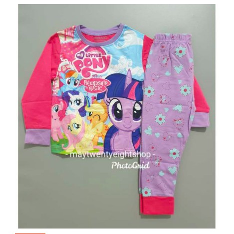 Baju Tidur Anak Perempuan Dope Kids My Little Pony / Piyama Tidur Katun Lengan Panjang Little Pony